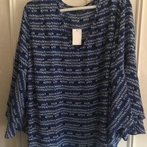 Gorgeous blue and black blouse